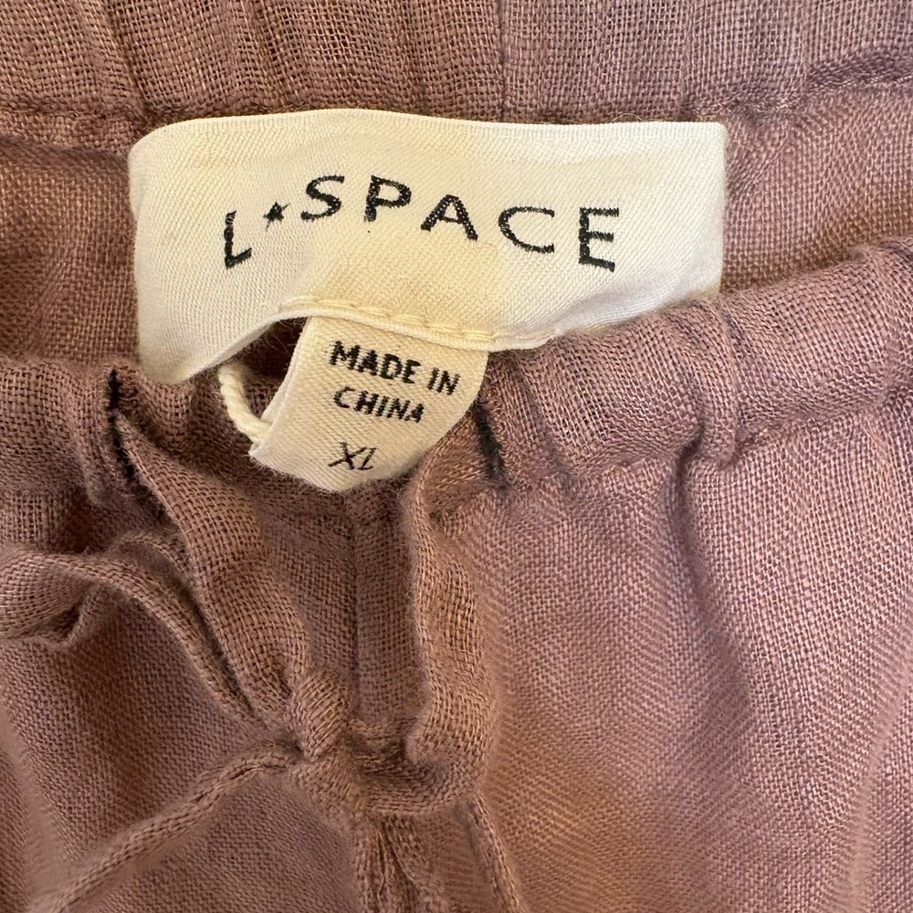 L*Space Sundown Dusty Pink Linen Cargo Pants Wide Leg Boho Coastal XL NWT - Picture 7 of 12